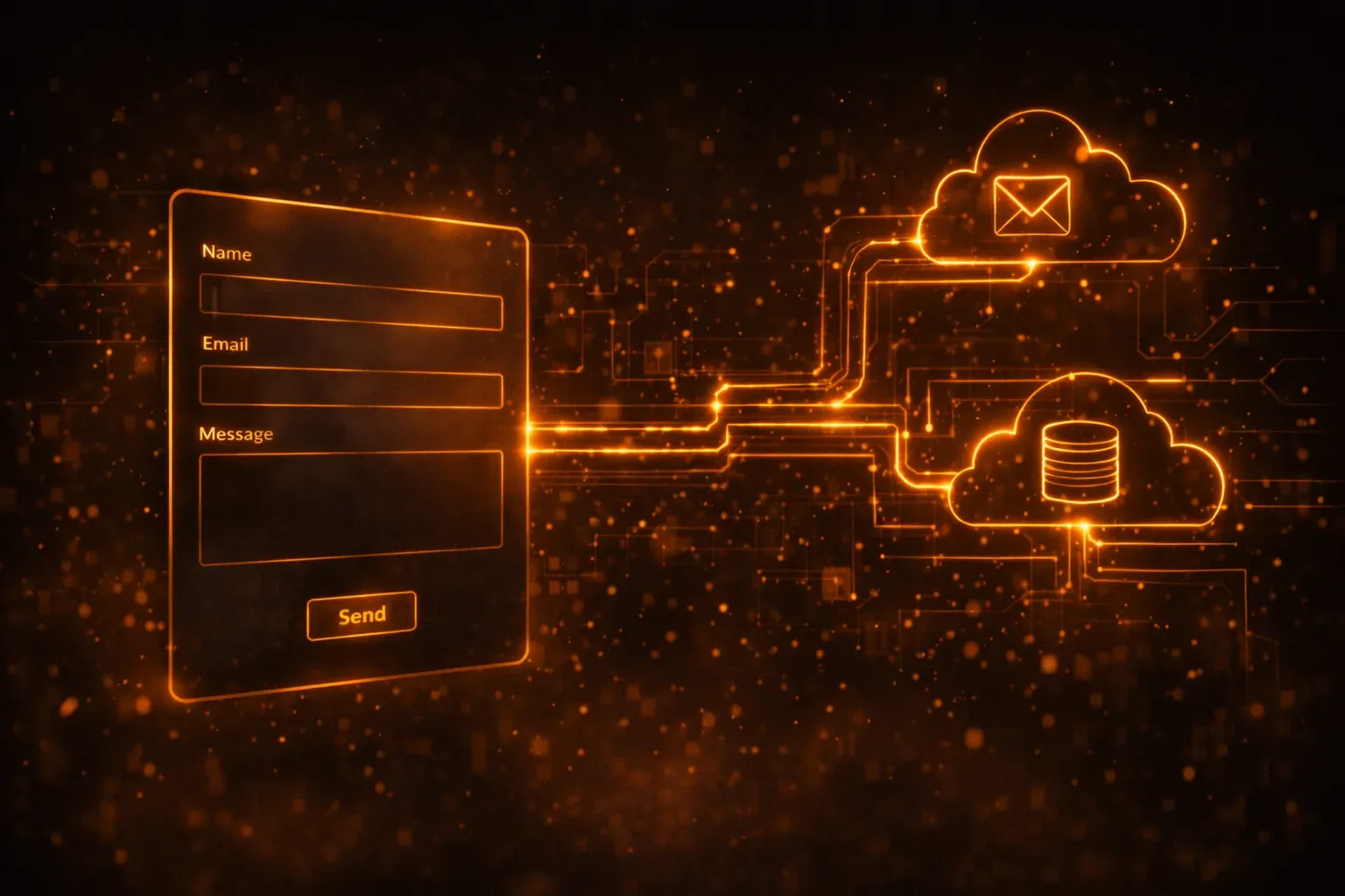 Astro contact form code with Cloudflare Pages Functions handler sending email via MailChannels, no backend server