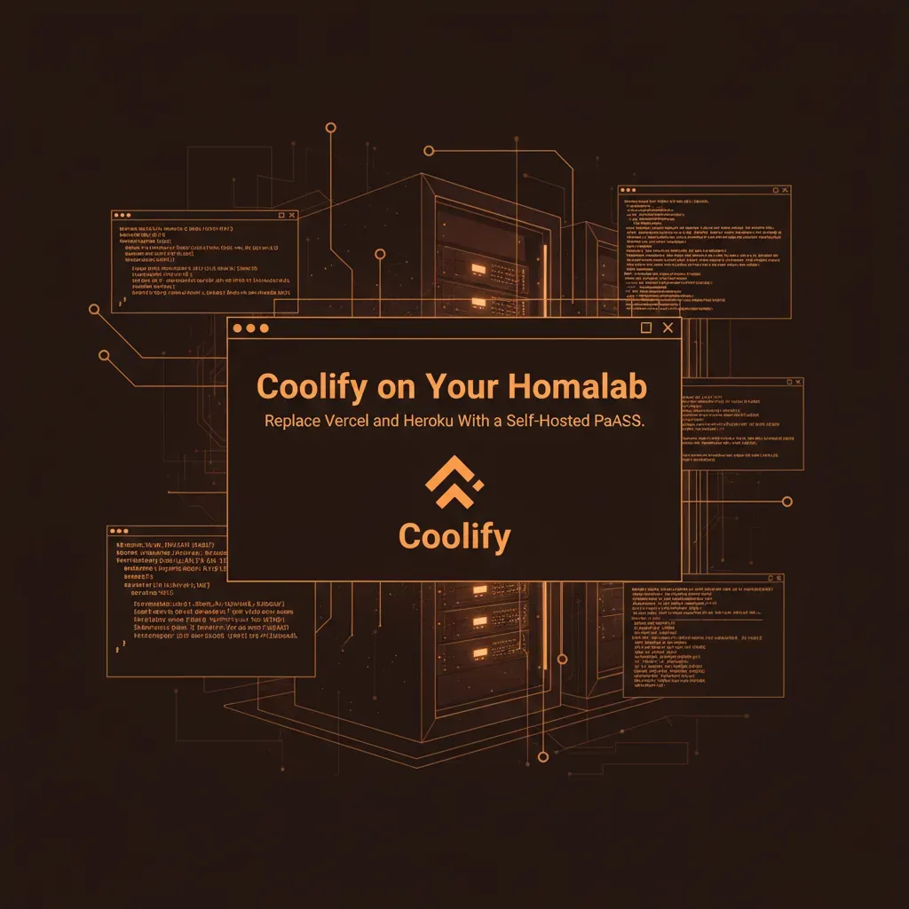 Coolify dashboard running on a Proxmox VM with Docker containers and a custom domain configured via Caddy reverse proxy